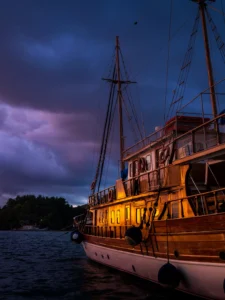 sunset at the sailboat deck in the ionian sea 2023 11 27 04 49 37 utc.webp