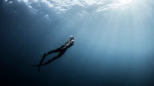 underwater view of female free diver moving up tow 2024 06 26 03 37 44 utc.webp